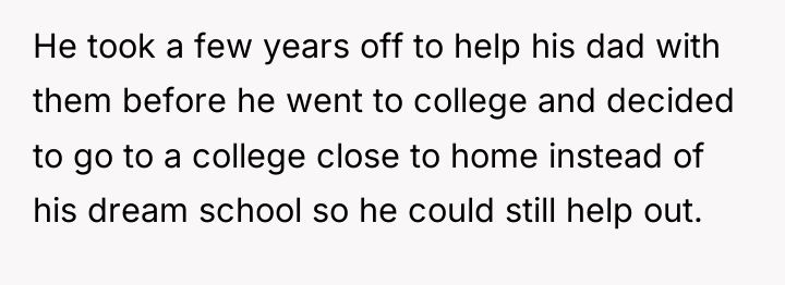 He took a few years off to help his dad...