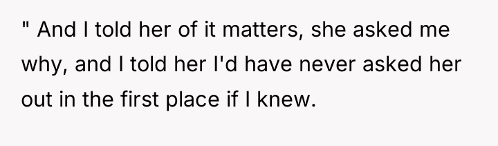 " And I told her of it matters, she asked...