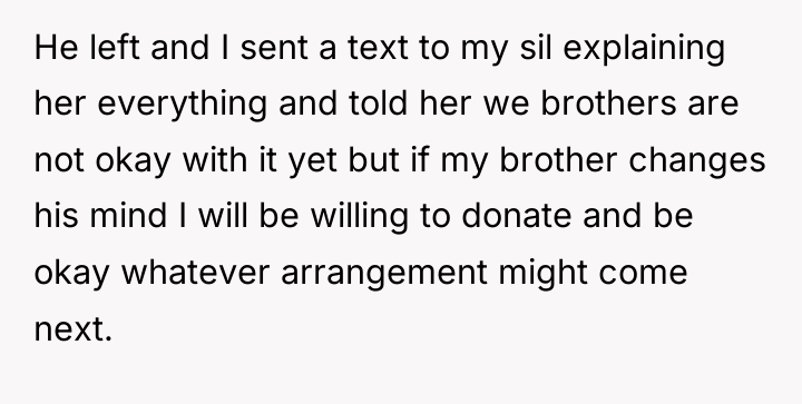 He left and I sent a text to my sil...