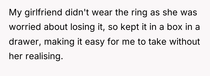 My girlfriend didn't wear the ring as she was worried...
