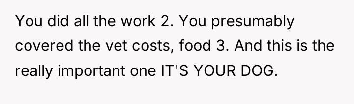 You did all the work 2. You presumably covered the...