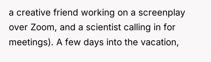 a creative friend working on a screenplay over Zoom, and...