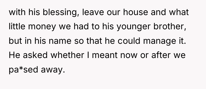 with his blessing, leave our house and what little money...