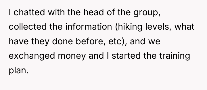 I chatted with the head of the group, collected the...