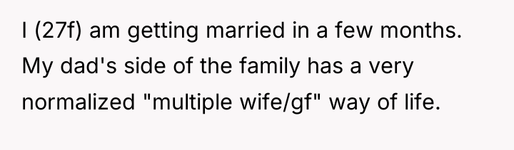 I (27f) am getting married in a few months. My...