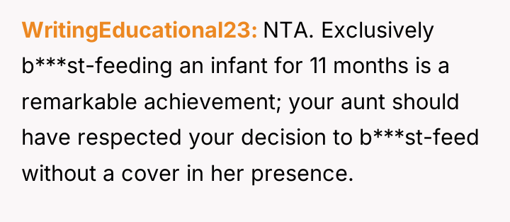 WritingEducational23 NTA. Exclusively b***st-feeding an infant for 11 months is...