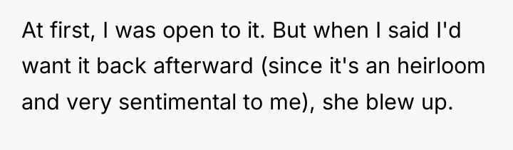 At first, I was open to it. But when I...