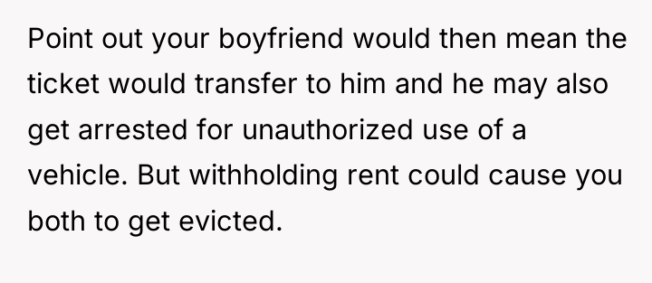 Point out your boyfriend would then mean the ticket would...