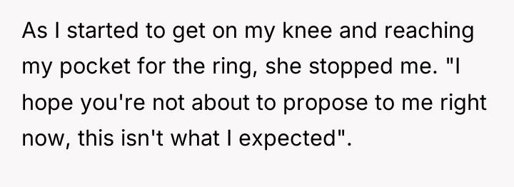 As I started to get on my knee and reaching...