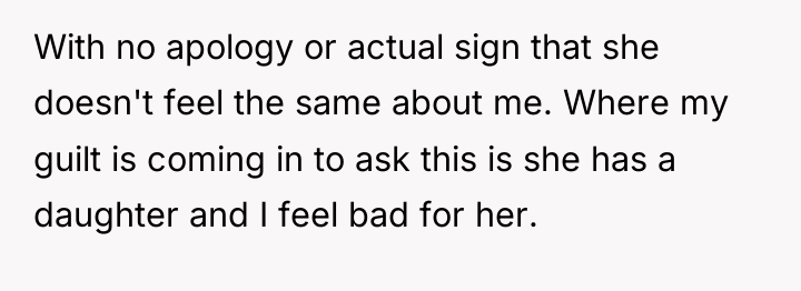 With no apology or actual sign that she doesn't feel...