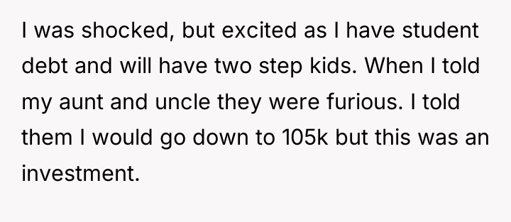 I was shocked, but excited as I have student debt...