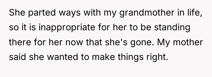 She parted ways with my grandmother in life, so it...