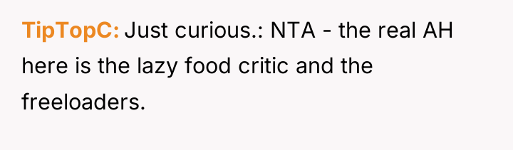 TipTopC Just curious.: NTA - the real AH here is...