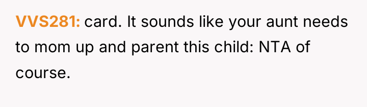 VVS281 card. It sounds like your aunt needs to mom...