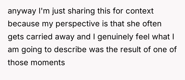 anyway I'm just sharing this for context because my perspective...