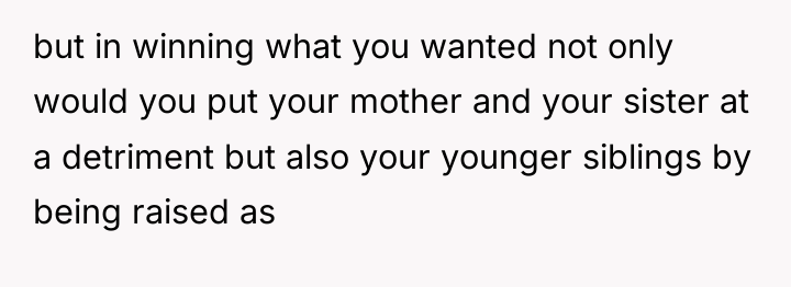but in winning what you wanted not only would you...