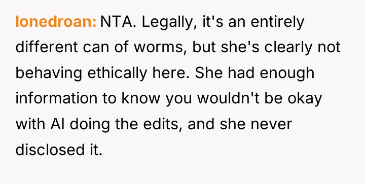 lonedroan NTA. Legally, it's an entirely different can of worms,...