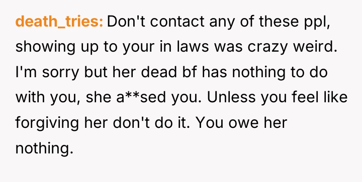 death_tries Don't contact any of these ppl, showing up to...