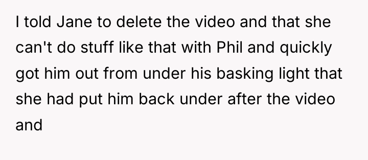 I told Jane to delete the video and that she...