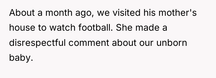About a month ago, we visited his mother's house to...