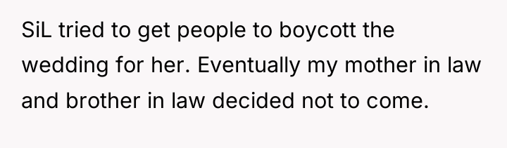 SiL tried to get people to boycott the wedding for...
