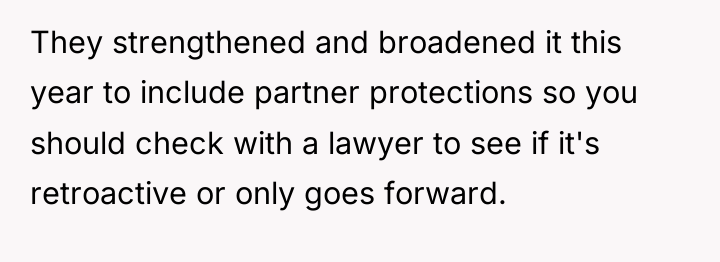 They strengthened and broadened it this year to include partner...