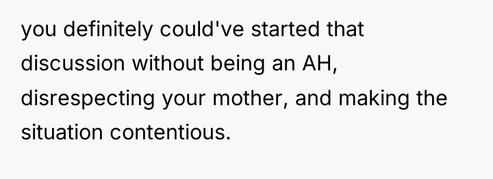 you definitely could've started that discussion without being an AH,...