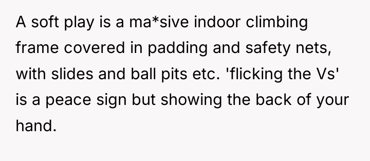 A soft play is a ma*sive indoor climbing frame covered...