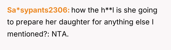 Sa*sypants2306 how the h**l is she going to prepare her...