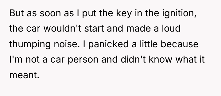 But as soon as I put the key in the...