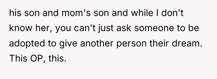 his son and mom's son and while I don't know...