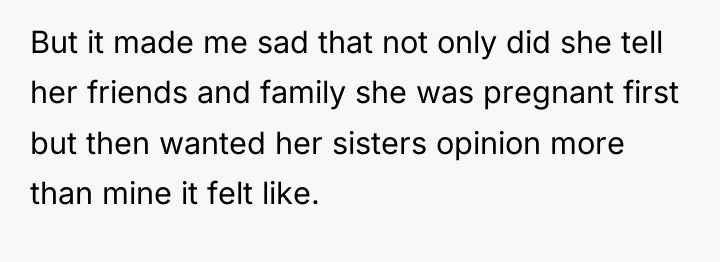 But it made me sad that not only did she...