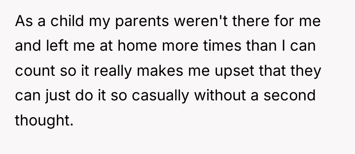 As a child my parents weren't there for me and...