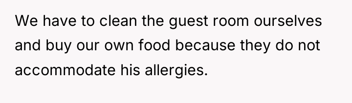 We have to clean the guest room ourselves and buy...