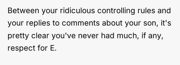 Between your ridiculous controlling rules and your replies to comments...