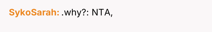 SykoSarah .why?: NTA,
