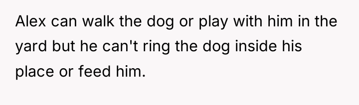 Alex can walk the dog or play with him in...