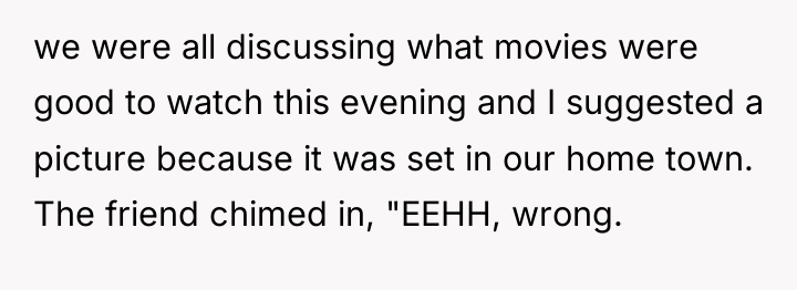 we were all discussing what movies were good to watch...