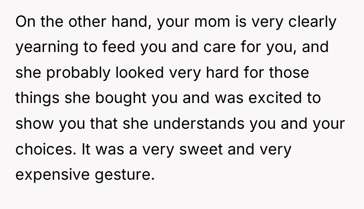 On the other hand, your mom is very clearly yearning...