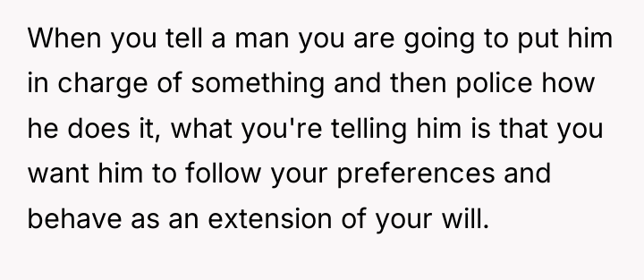 When you tell a man you are going to put...
