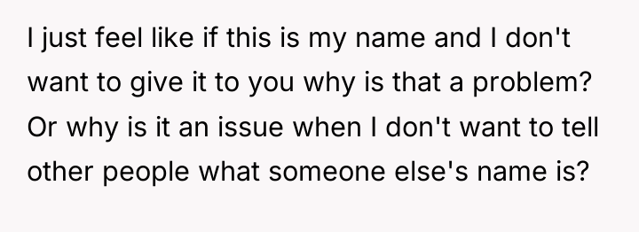 I just feel like if this is my name and...