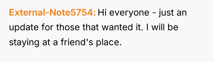 External-Note5754 Hi everyone - just an update for those that...