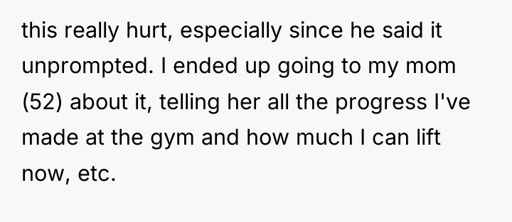 this really hurt, especially since he said it unprompted. I...