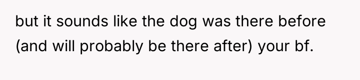 but it sounds like the dog was there before (and...