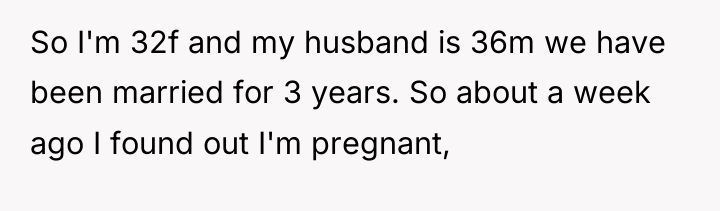 So I'm 32f and my husband is 36m we have...