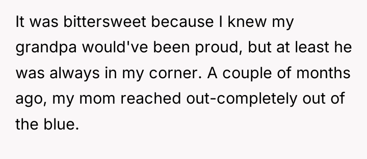 It was bittersweet because I knew my grandpa would've been...