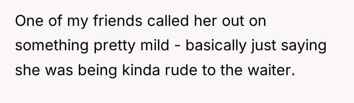 One of my friends called her out on something pretty...