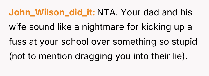 John_Wilson_did_it NTA. Your dad and his wife sound like a...