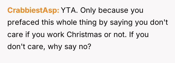 CrabbiestAsp YTA. Only because you prefaced this whole thing by...