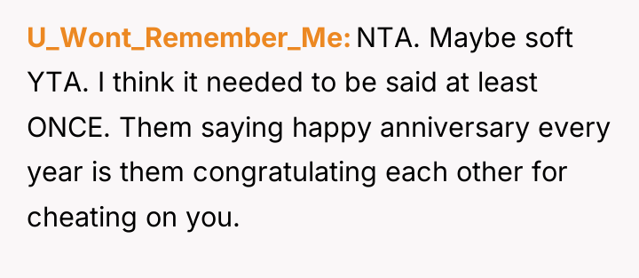 U_Wont_Remember_Me NTA. Maybe soft YTA. I think it needed to...